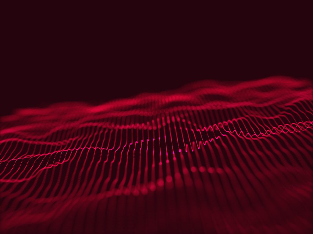 3D modern techno background with flowing particles design